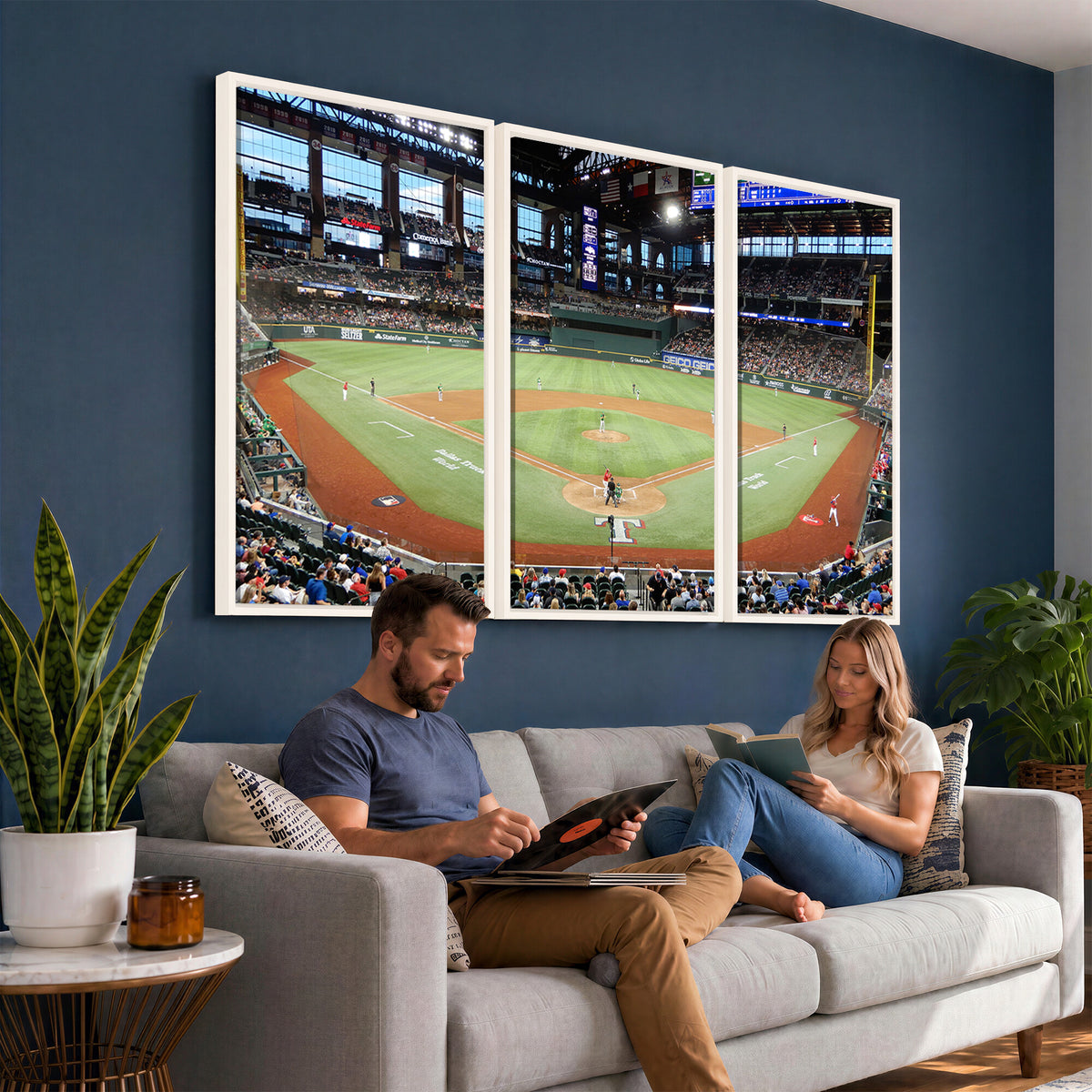78468-MGV-CV-36X24 - Texas Rangers Baseball Team Print, Arlington Globe Life Field Stadium Wall Art