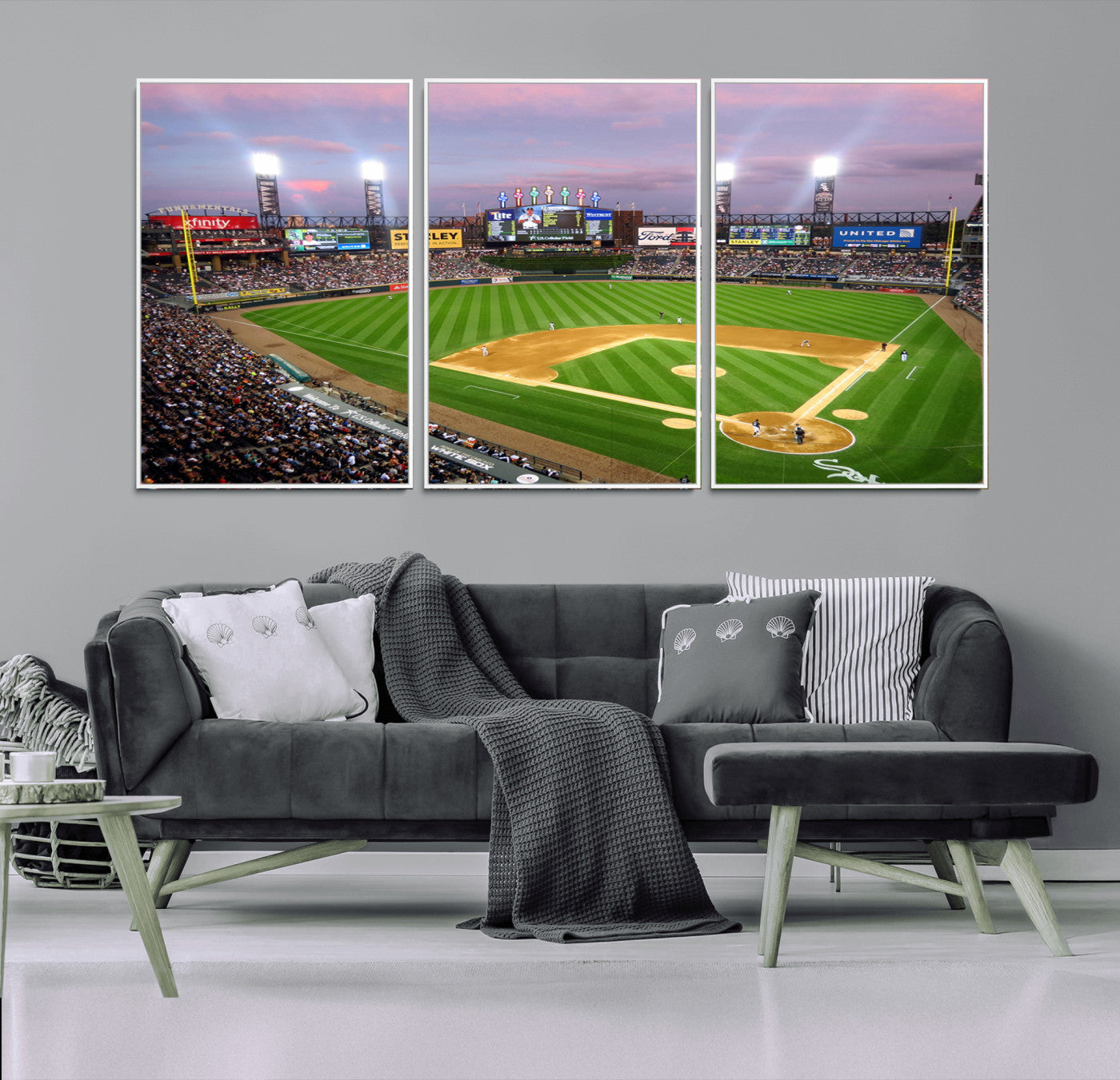 MGV-FC-60X30-3P - Chicago White Sox Baseball Team Print Canvas- Guaranteed Rate Field Stadium Wall Art Canvas Print