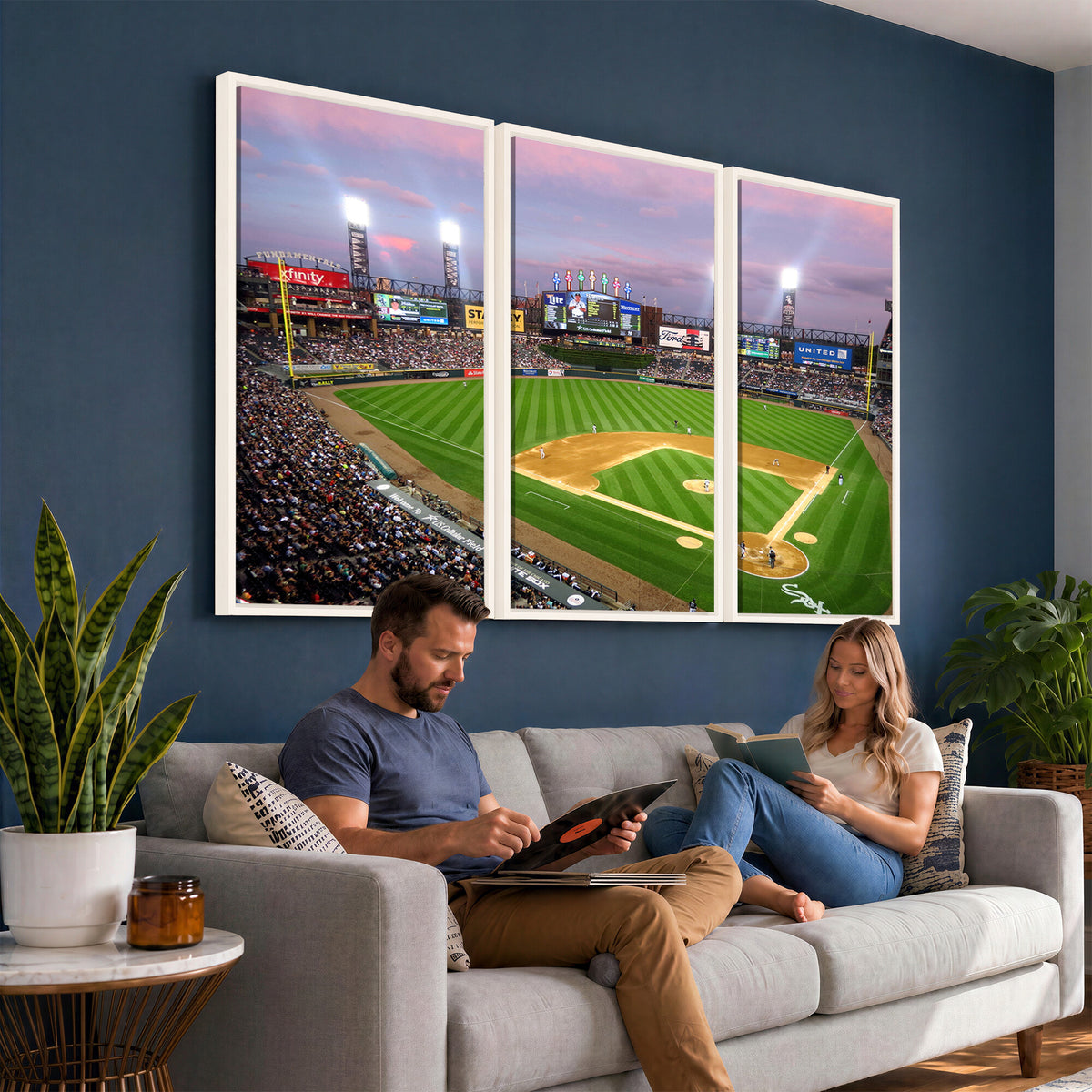 38470-MGV-CV-36X24 - Chicago White Sox Baseball Team Print Canvas, Guaranteed Rate Field Stadium Wall Art