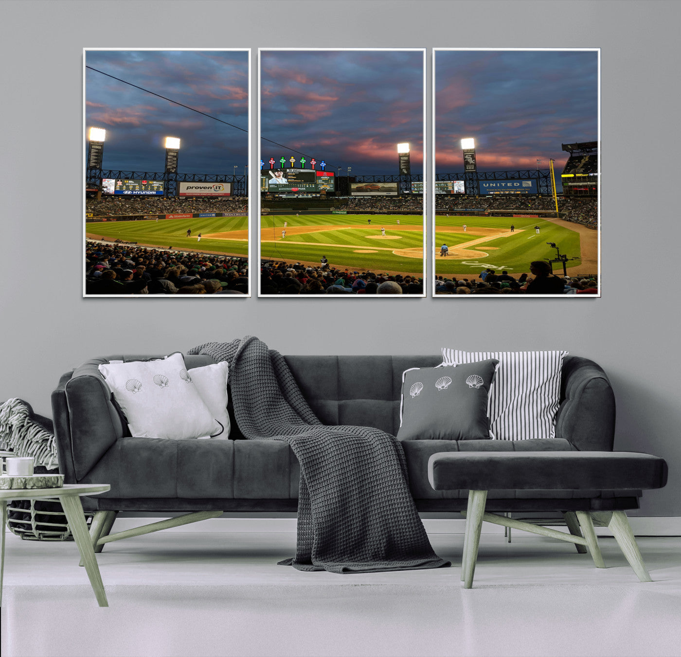 MGV-FC-60X30-3P - Chicago White Sox Baseball Team Print Canvas- Guaranteed Rate Field Stadium Wall Art Canvas Print