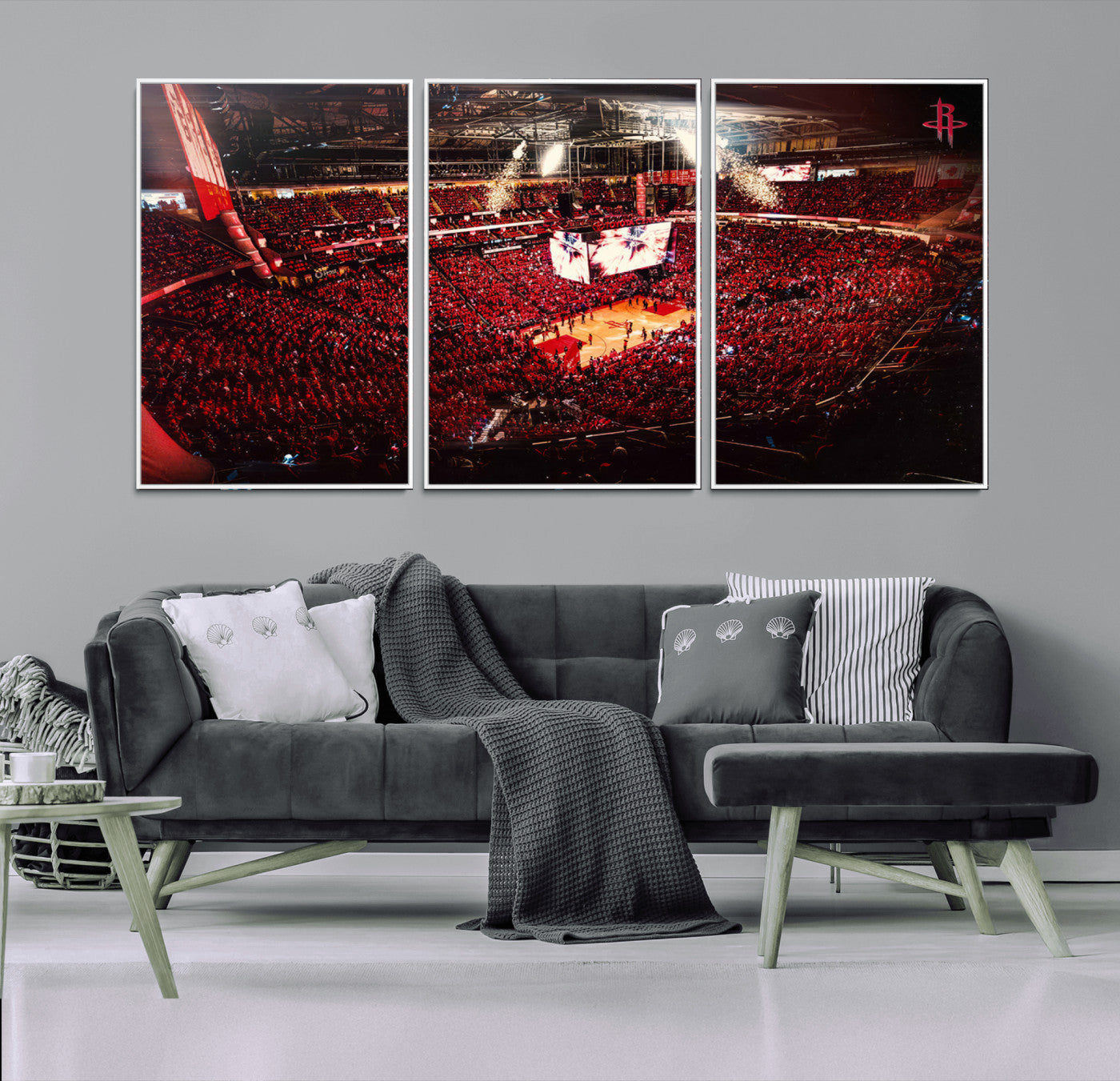 91527-MGV-CV-36X24-Houston Rockets Basketball Team Print Canvas- Houston Toyota Center Stadium Wall Art Canvas Print