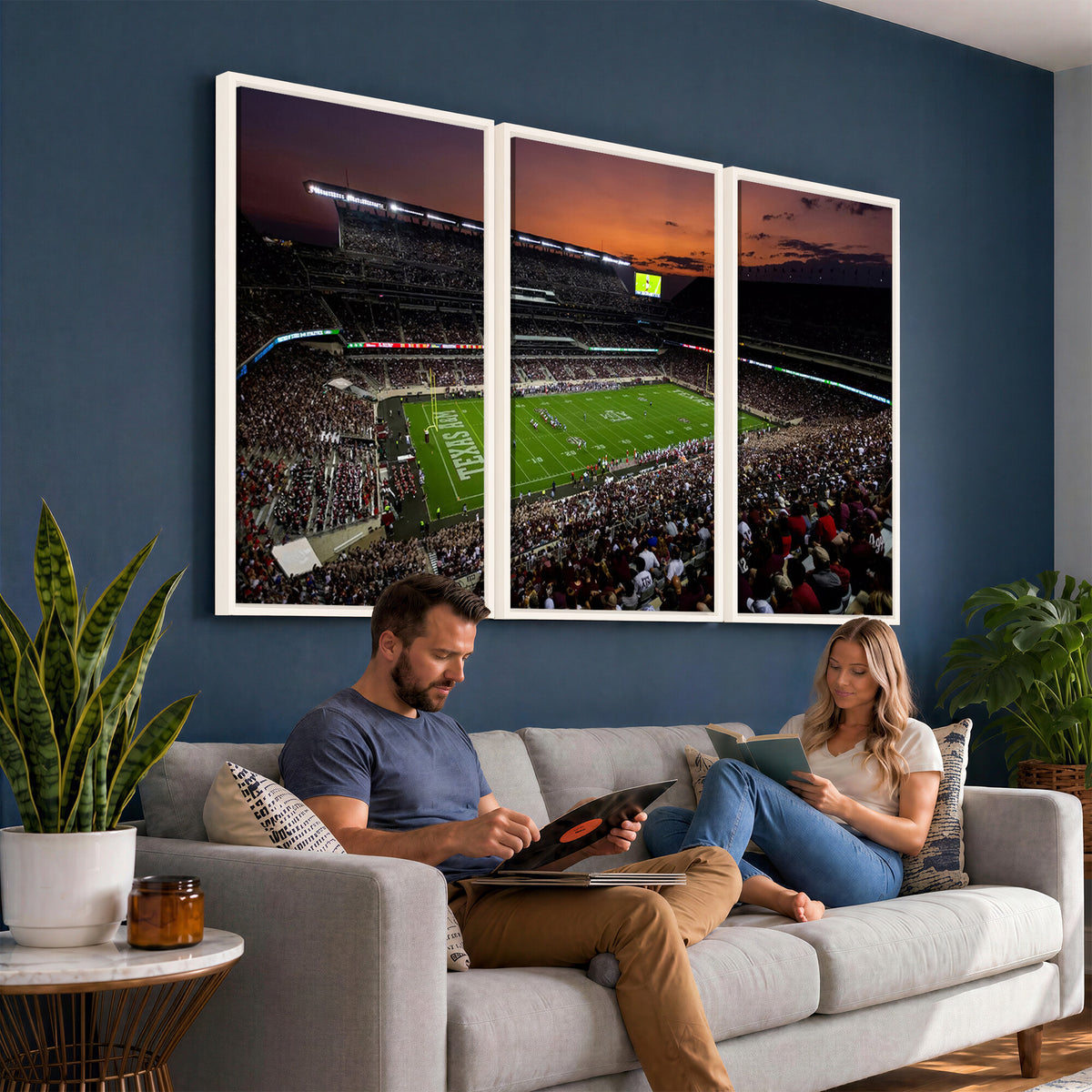 45603-MGV-CV-36X24 - Texas A&M University Aggies Football Team Print, College Station Kyle Field Stadium Wall Art