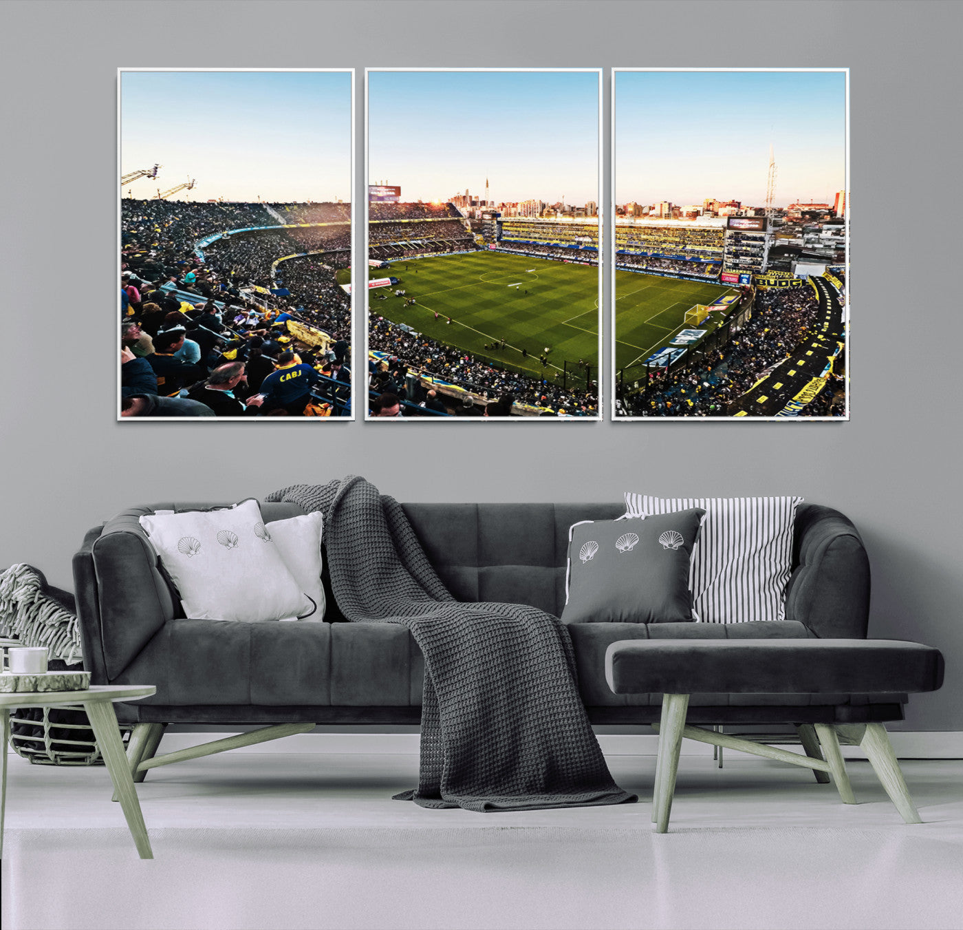 MGV-FC-60X30-3P - Boca Juniors Soccer Team Print - Buenos Aires Bombonera Stadium Wall Art Canvas Print