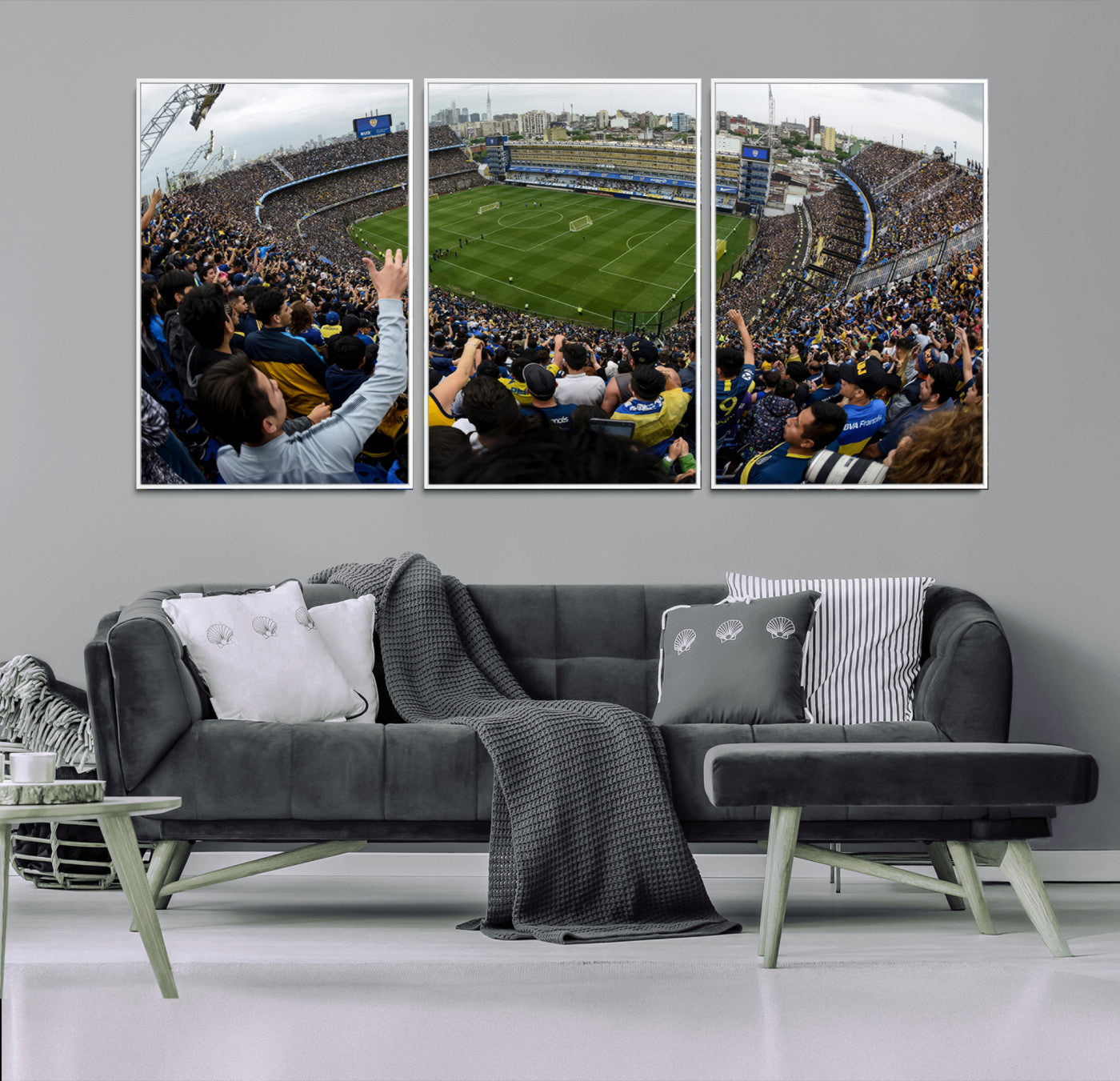 MGV-FC-60X30-3P - Boca Juniors Soccer Team Print - Buenos Aires Bombonera Stadium Wall Art Canvas Print