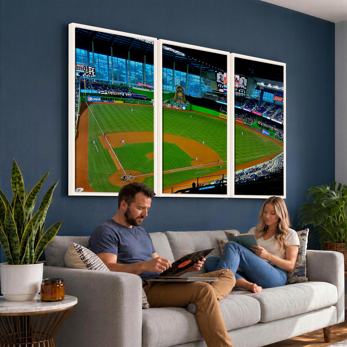 51207-MGV-CV-36X24 - Miami Marlins Baseball Team Print, Miami LoanDepot Park