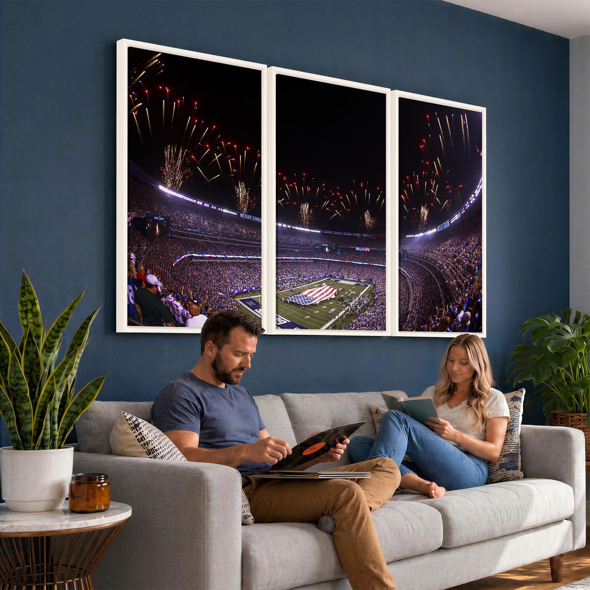 56360-MGV-CV-36X24 - New York Giants Football Team Print, East Rutherford MetLife Stadium Wall Art