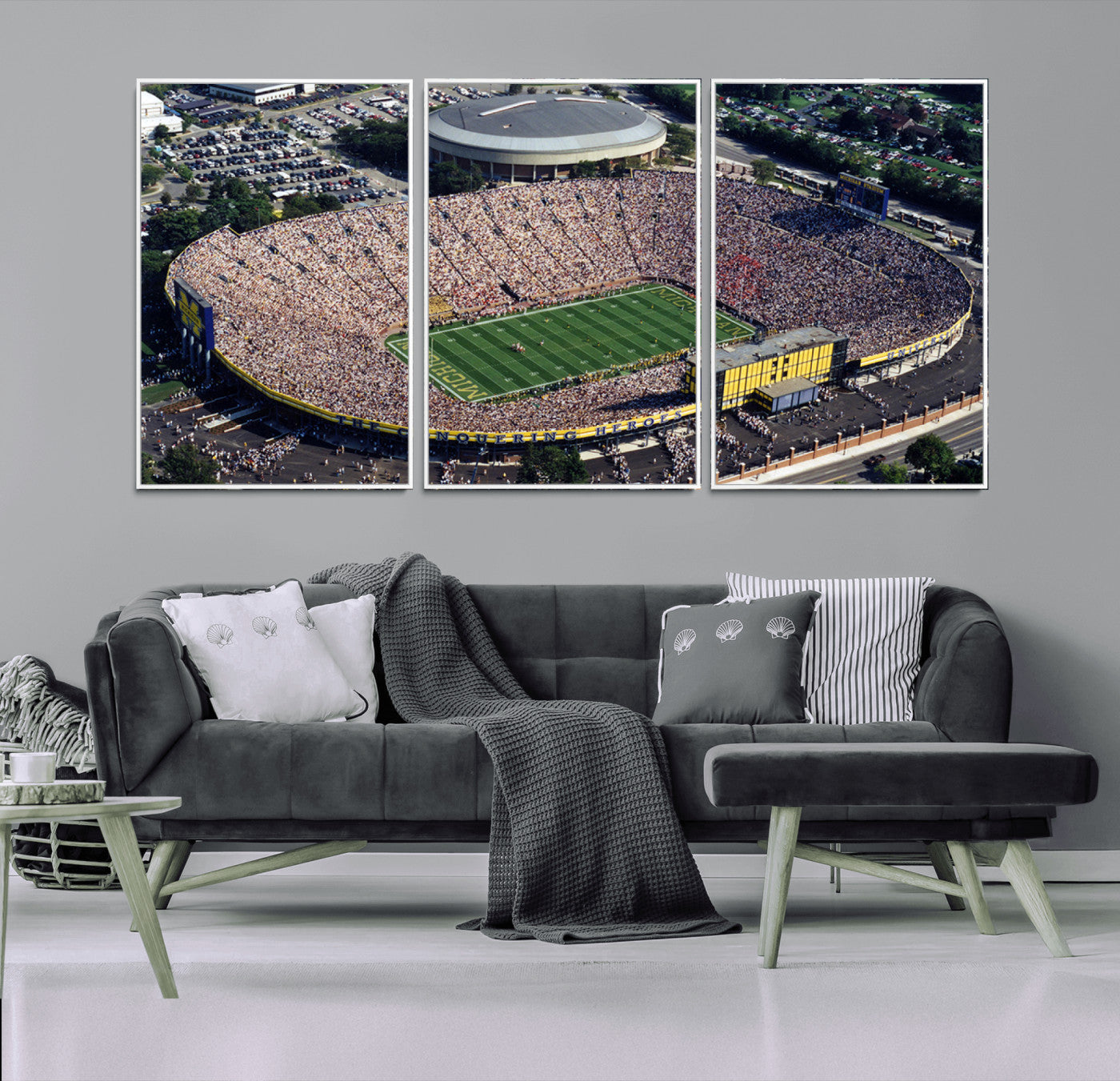27314-MGV-CV-36X24-Michigan Wolverines Football Team Print - Ann Arbor Michigan Stadium Print, Michigan Wolverines