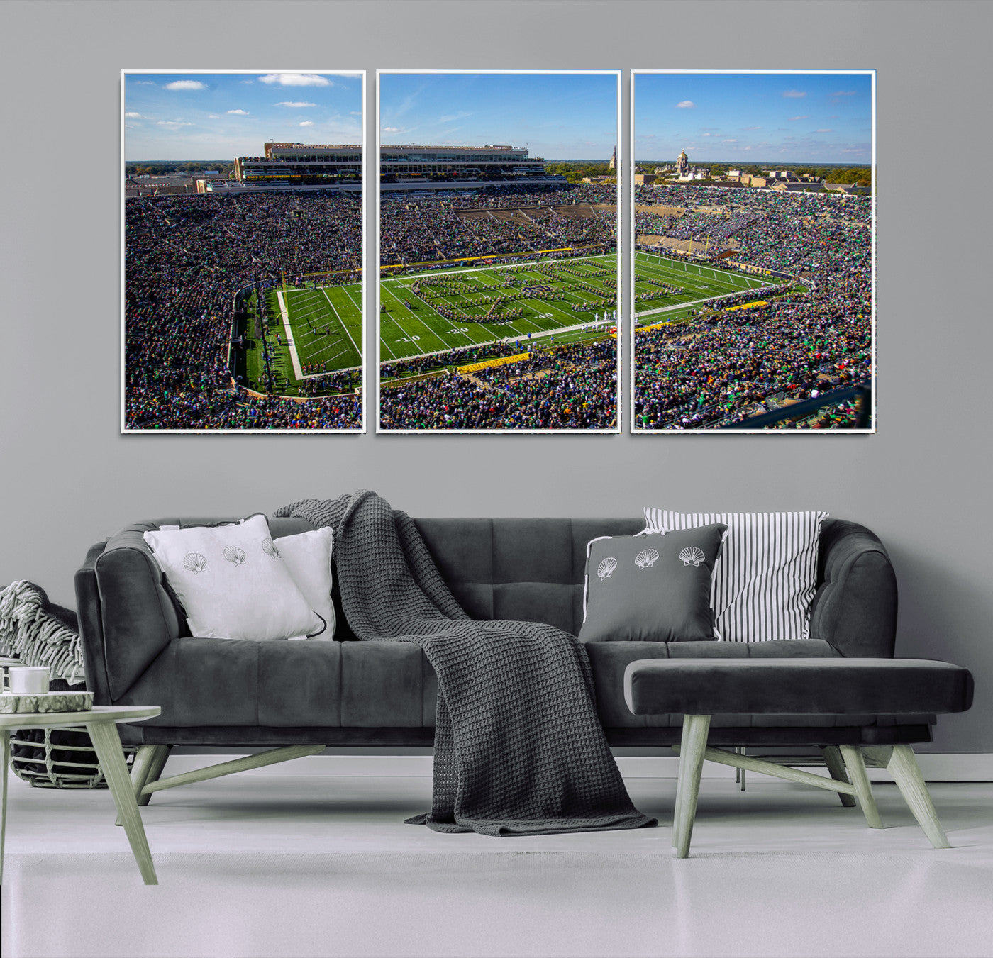 MGV-FC-60X30-3P - Notre Dame Fighting Irish Football Team Print - Notre Dame Stadium Wall Art Canvas Print