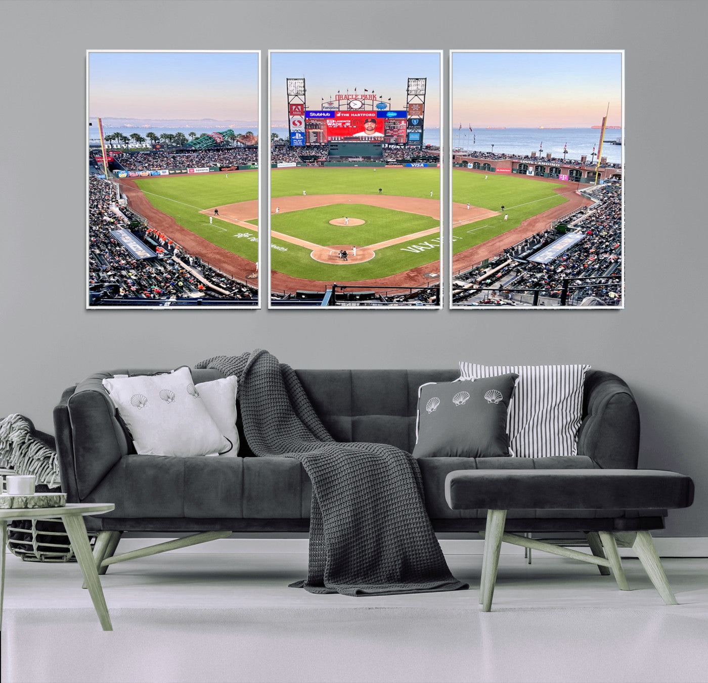 MGV-FC-60X30-3P - San Francisco Giants Baseball Team Print - Oracle Park Stadium Wall Art Canvas Print