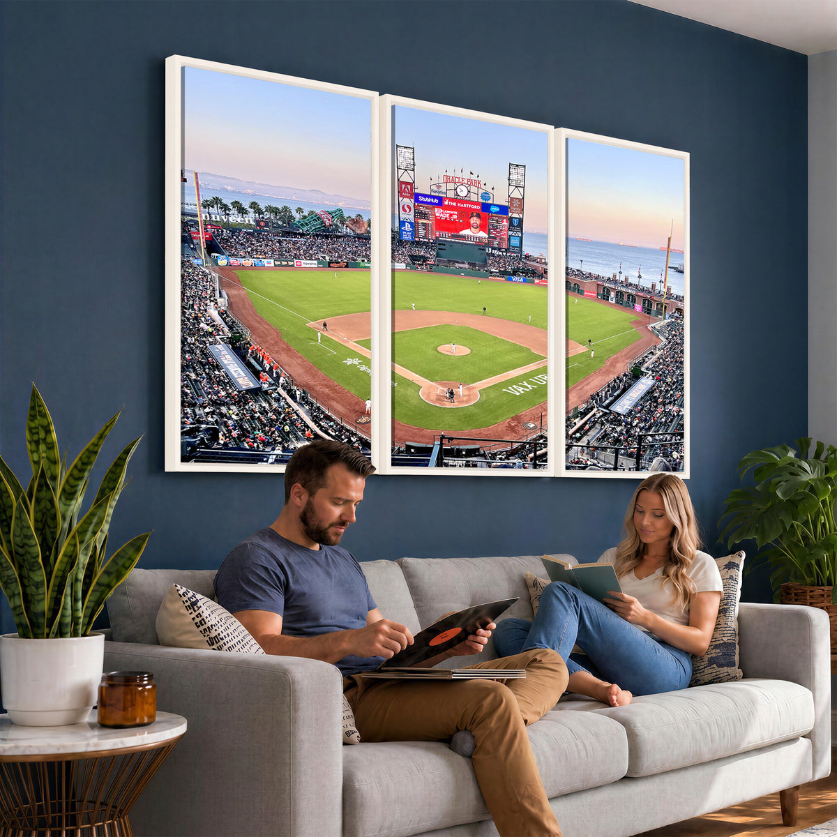 16055-MGV-CV-36X24 - San Francisco Giants Baseball Team Print, Oracle Park