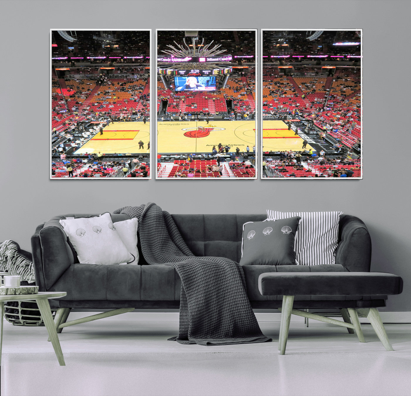 MGV-FC-60X30-3P - Miami Heat Basketball Team Print Wall Art- Kaseya Center Stadium Wall Art Canvas Print
