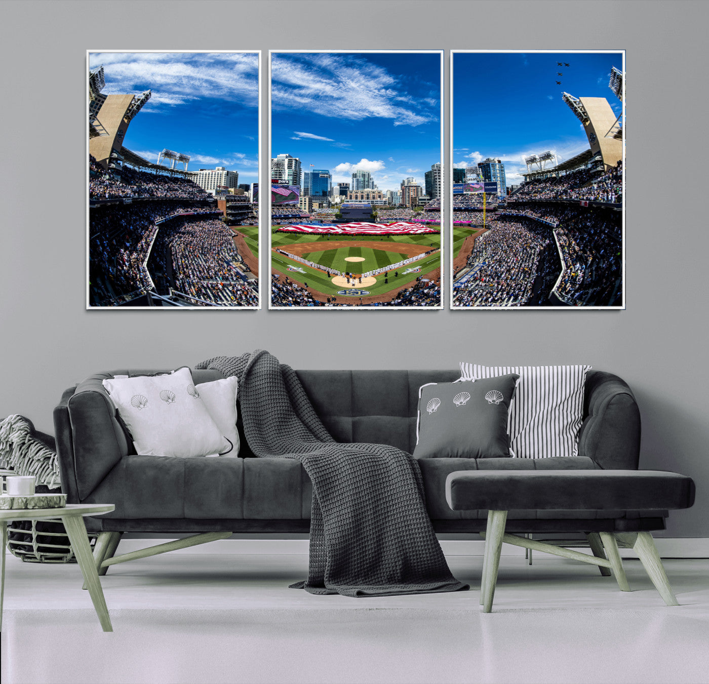 MGV-FC-60X30-3P - San Diego Padres Baseball Team Print - Petco Park Stadium Wall Art Canvas Print