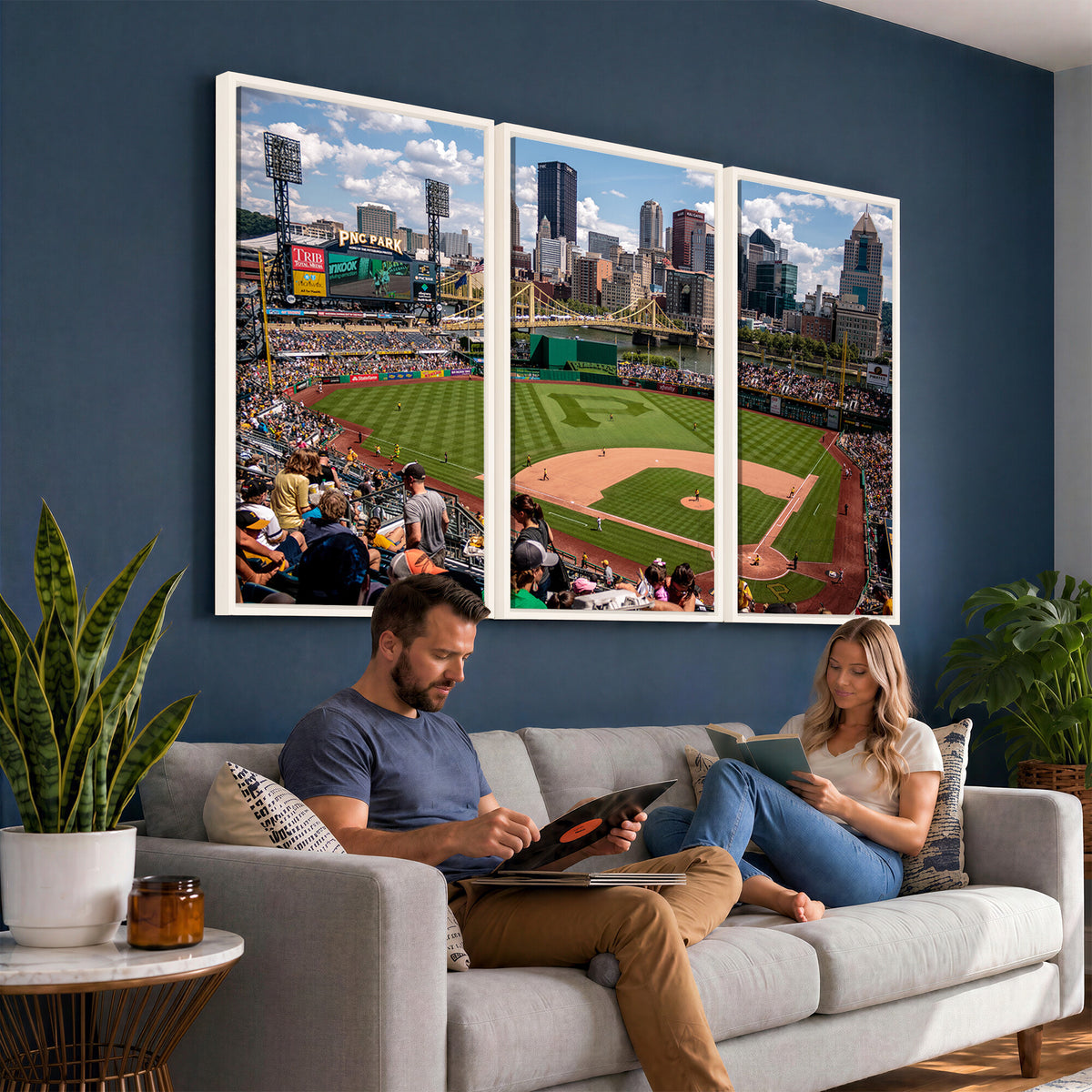 66872-MGV-CV-36X24 - Pittsburgh Pirates Baseball Team Print, PNC Park Stadium
