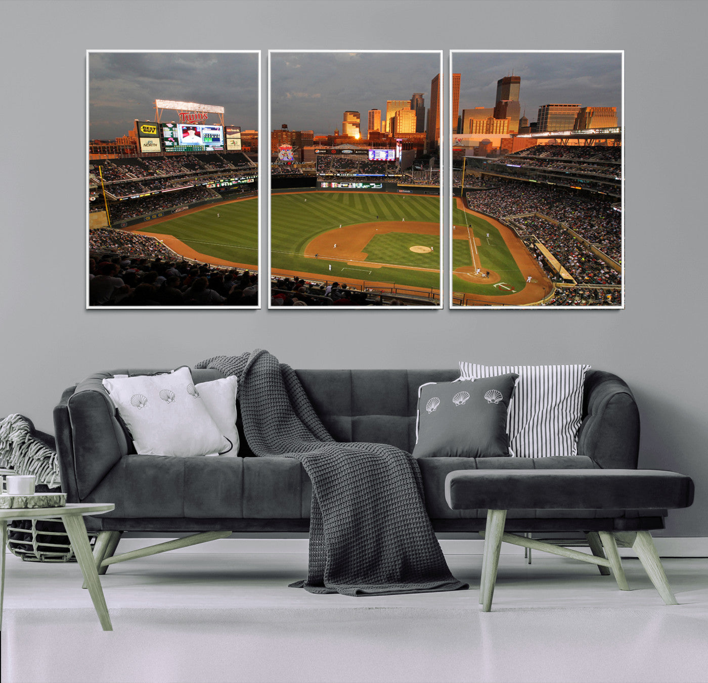 99822-MGV-CV-36X24-Minnesota Twins Baseball Team Print - Minneapolis Target Field Stadium Wall Art Canvas Print