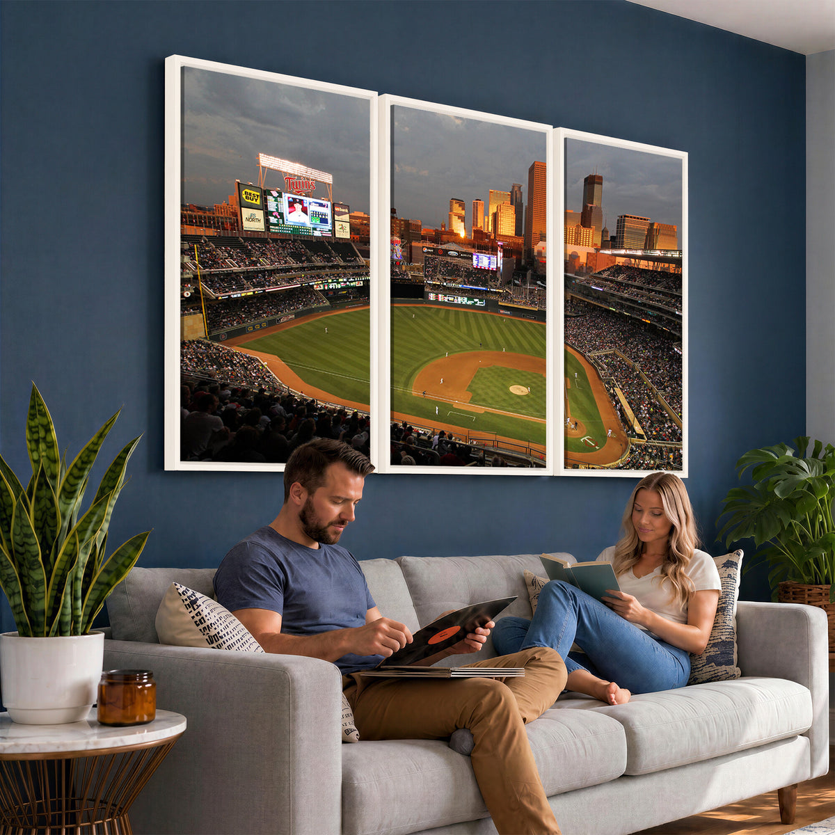 99822-MGV-CV-36X24 - Minnesota Twins Baseball Team Print, Minneapolis Target Field Stadium Wall Art