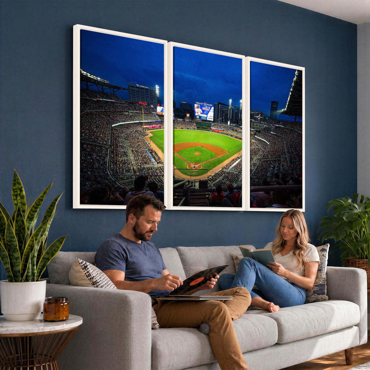 88590-MGV-CV-36X24 - Truist Park Night Game Canvas Art, Atlanta Braves Stadium