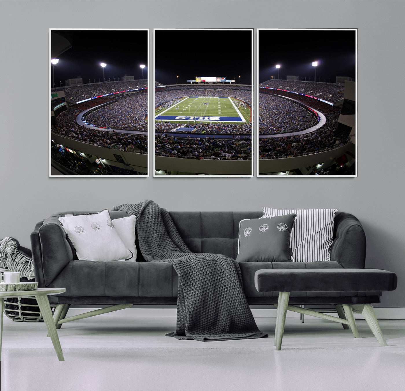 MGV-FC-60X30-3P - Buffalo Bills NFL Football Team Print - Buffalo Highmark Stadium Wall Art Canvas Print