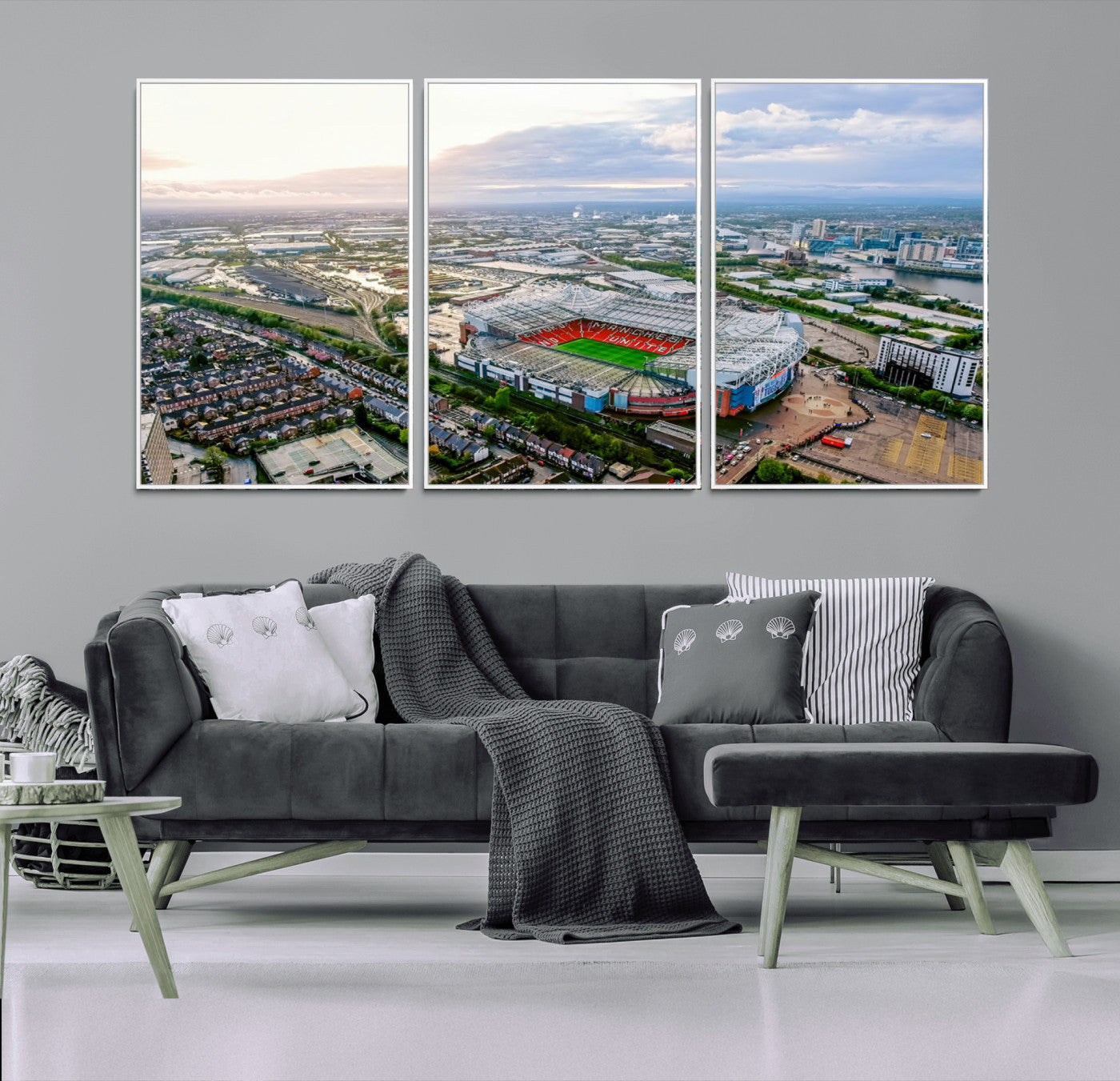MGV-FC-60X30-3P - Old Trafford Manchester United Stadium Wall Art Canvas Print - Aerial View Stadium, Old Trafford