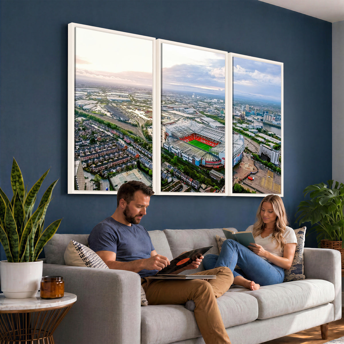 85657-MGV-CV-36X24 - Old Trafford Manchester United Stadium Wall Art Canvas Print