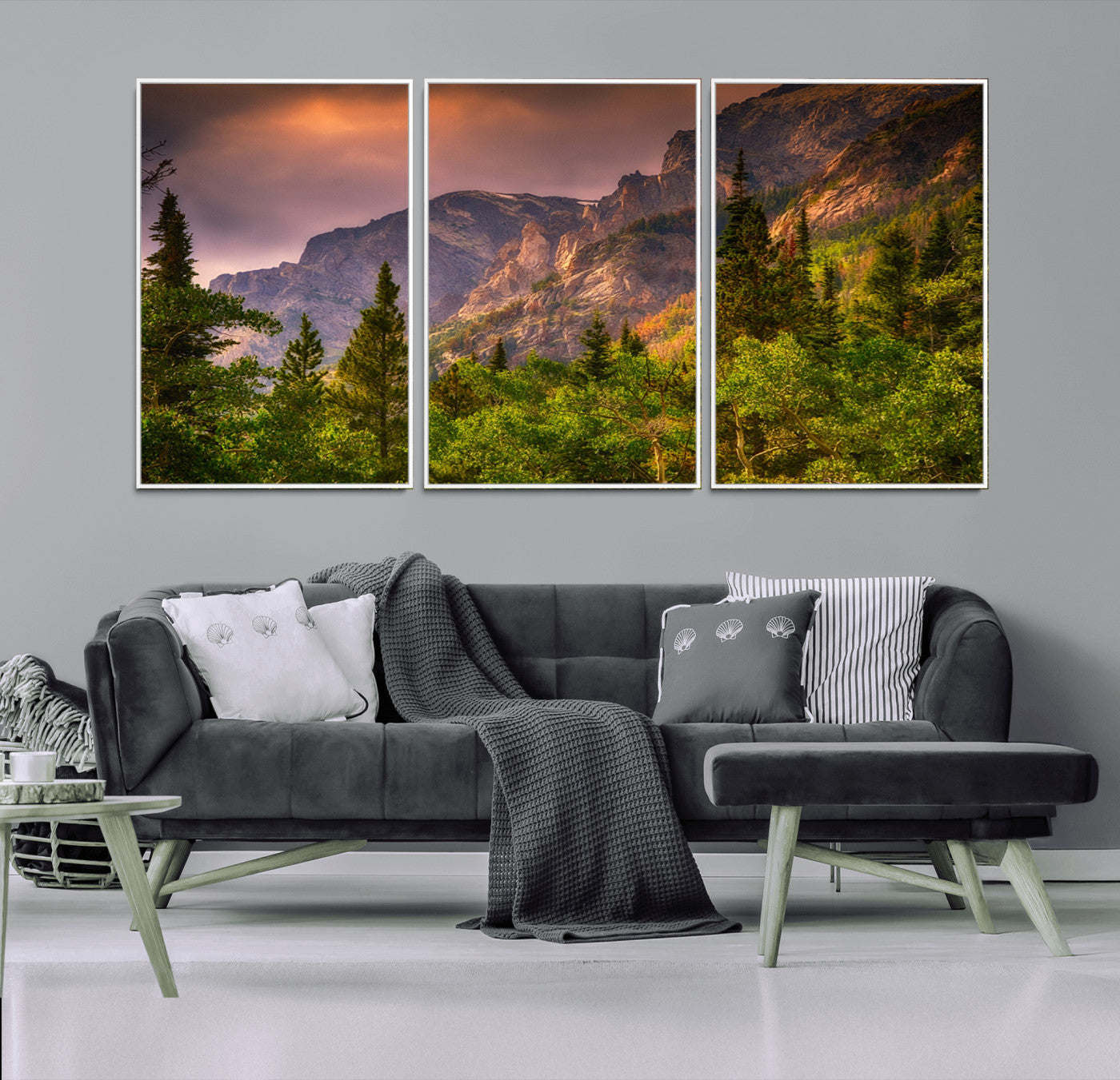 -Colorado Rockies Mountains Wall Art Canvas Print | Ready to Hang Framed Mountain Landscape