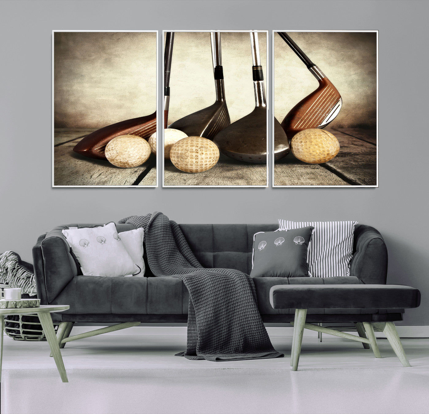 33845-MGV-CV-36X24-Vintage Golf Ball Art | Golf Decor for Man Cave or Office | Ready to Hang and Framed