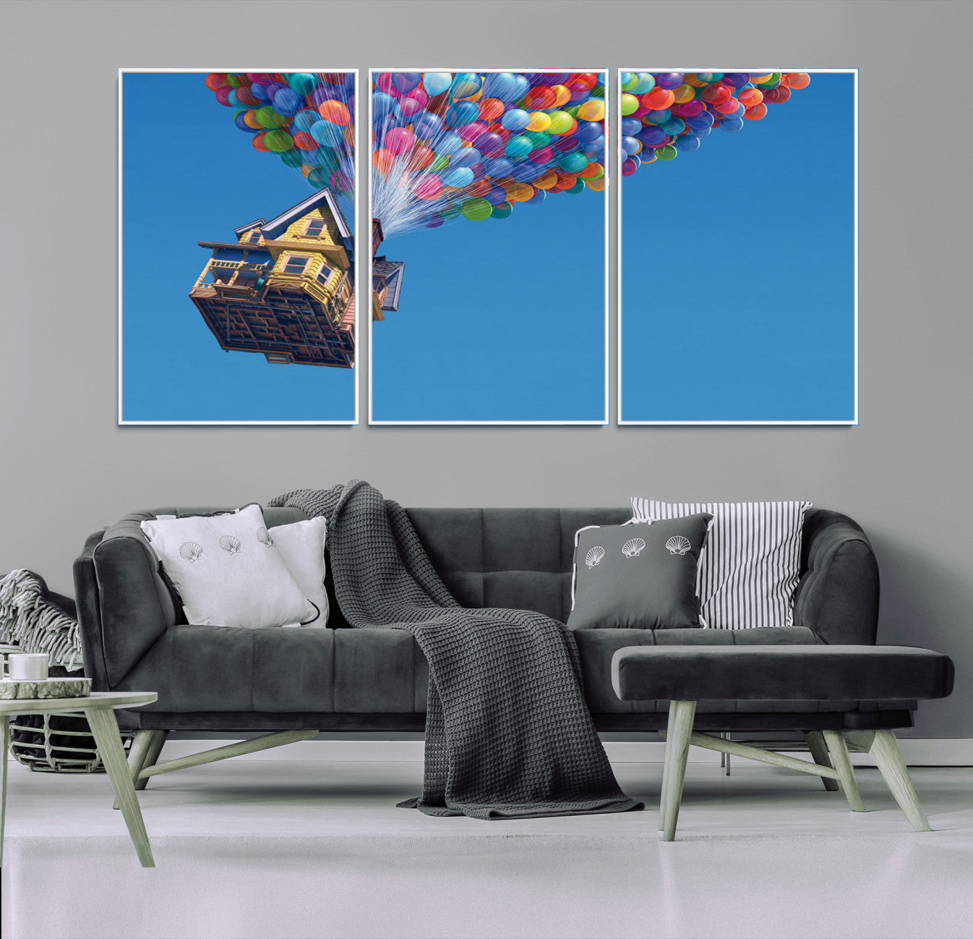 MGV-FC-60X30-3P - Carl Fredricksen, Up Movie Wall Art, Balloons Wall Art, Air Balloons for Kids Room Print
