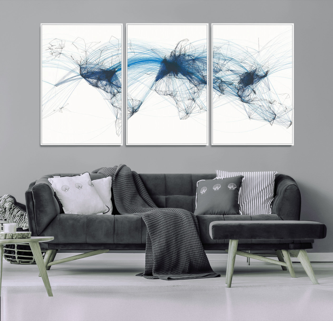 MGV-FC-60X30-3P - Push Pin World Map Canvas Print – Framed Wall Art for Couples to Track Their Travels – Anniversary