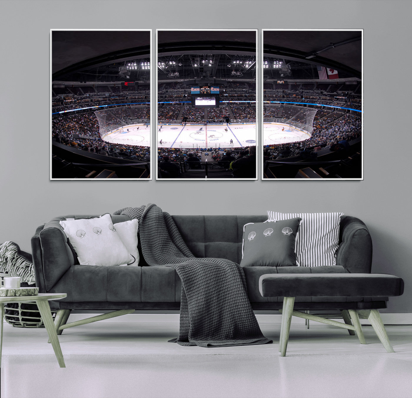 MGV-FC-60X30-3P - Ball Arena Denver Colorado Avalanche Hockey Team Wall Art Canvas Print - Denver Ice Hockey Stadium