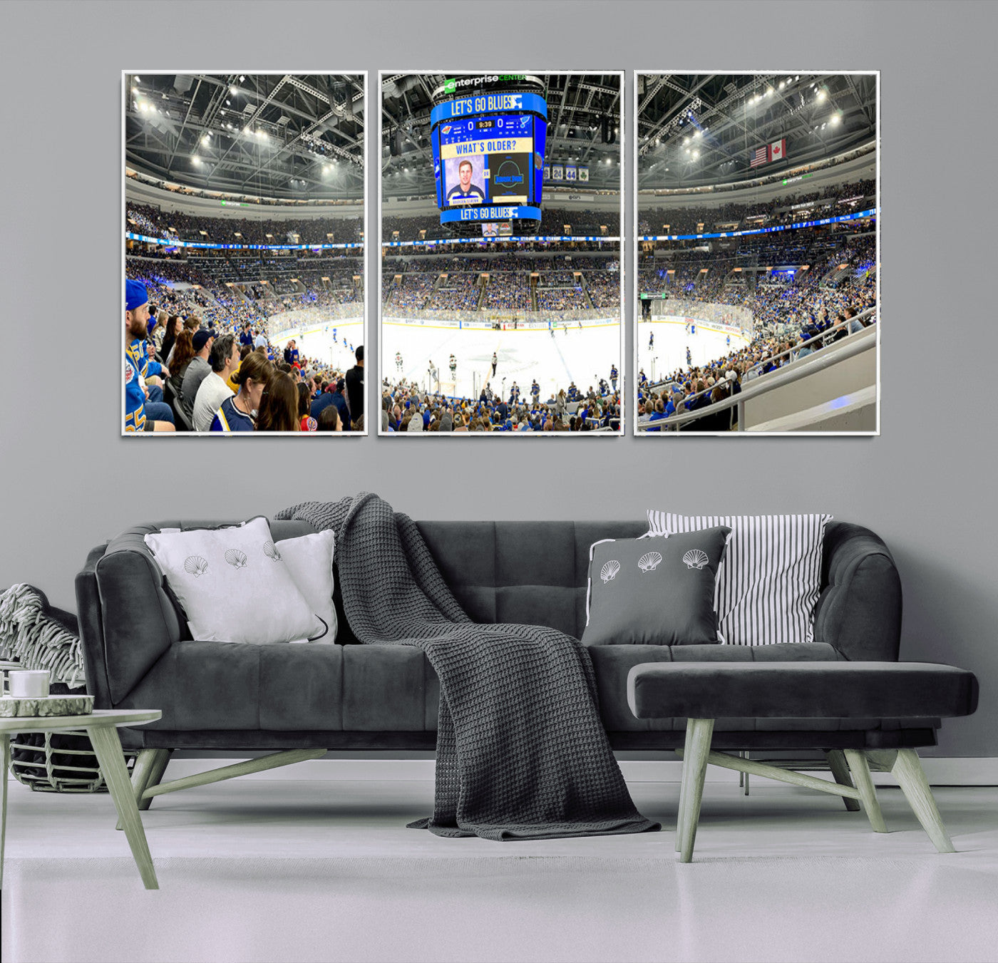 MGV-FC-60X30-3P - Enterprise Center | Missouri St. Louis Blues Ice Hockey Stadium Wall Art | Canvas Print | Ready to