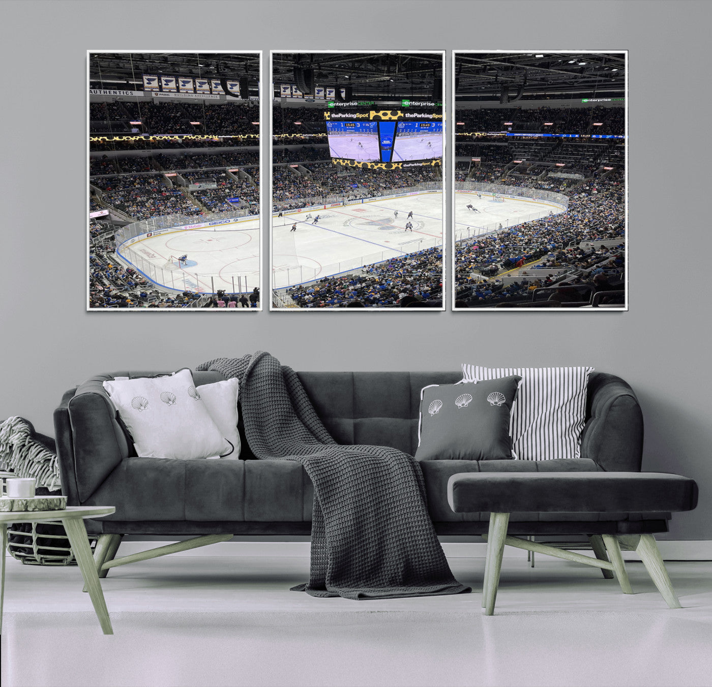 MGV-FC-60X30-3P - Enterprise Center Missouri St. Louis Blues Hockey Stadium Wall Art Canvas Print