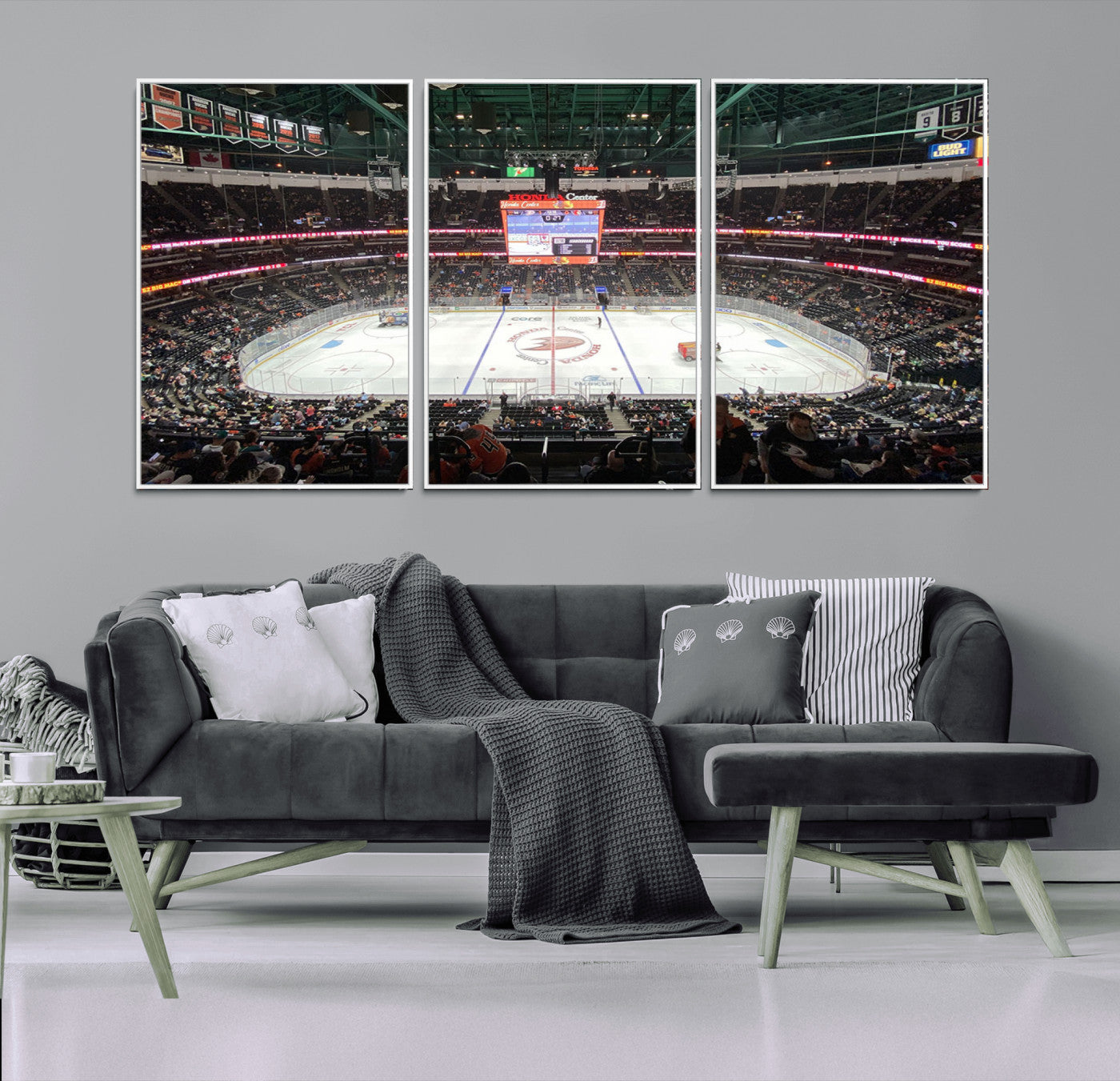 67106-MGV-FC-60X30-3P_White-Honda Center California Anaheim Ducks Ice Hockey Stadium Canvas Print Wall Art
