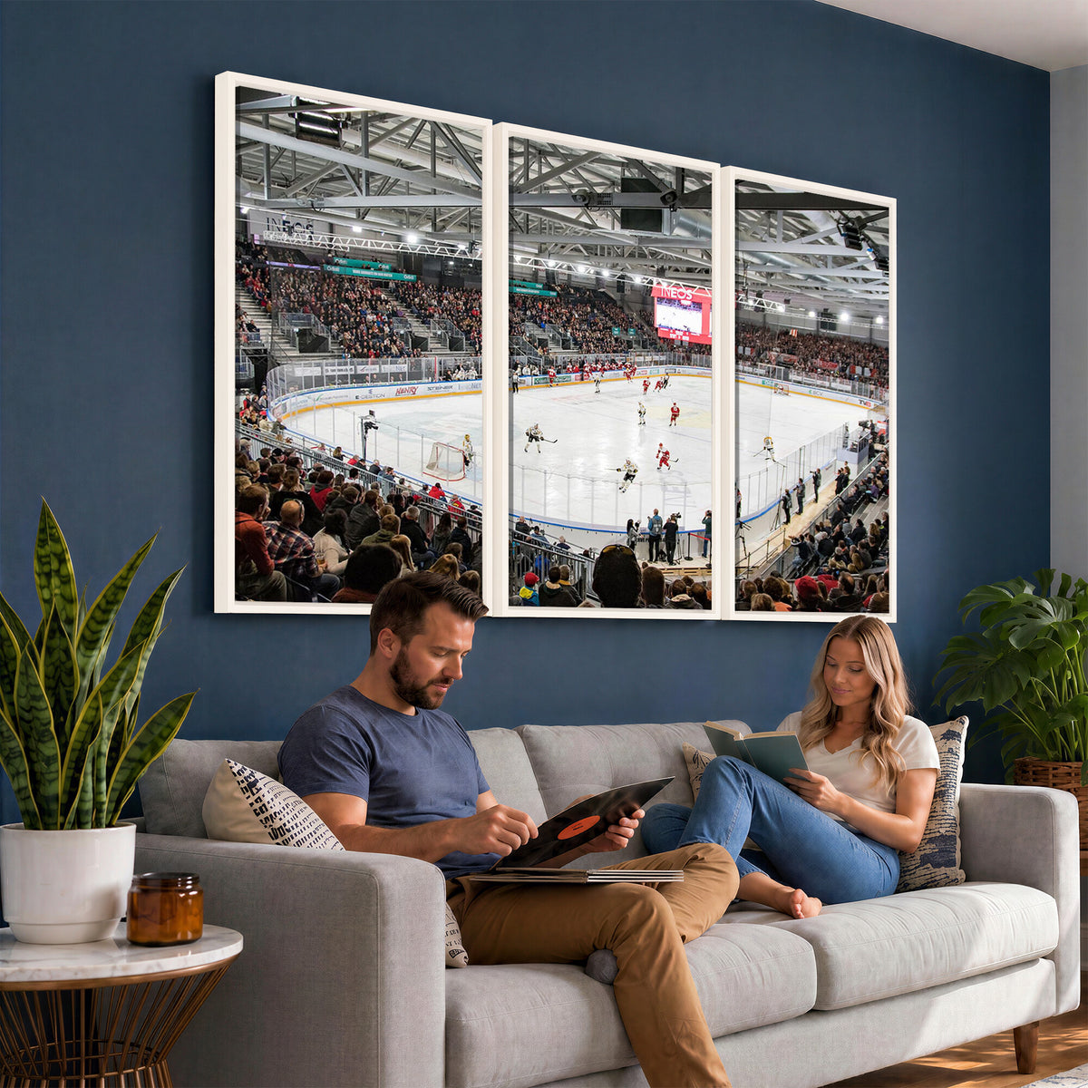 79352-MGV-CV-36X24 - Lausanne Arena Ice Hockey Stadium Wall Art Canvas Print