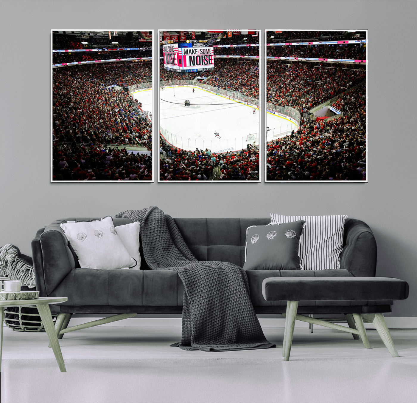 73950-MGV-CV-36X24-PNC Arena Raleigh North Carolina Hurricanes Hockey Stadium Wall Art Canvas, North Carolina