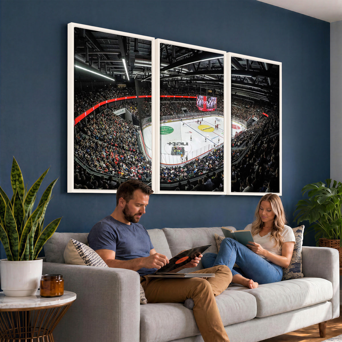 46282-MGV-CV-36X24 - Vaudoise Lausanne Ice Hockey Arena Stadium Wall Art Canvas