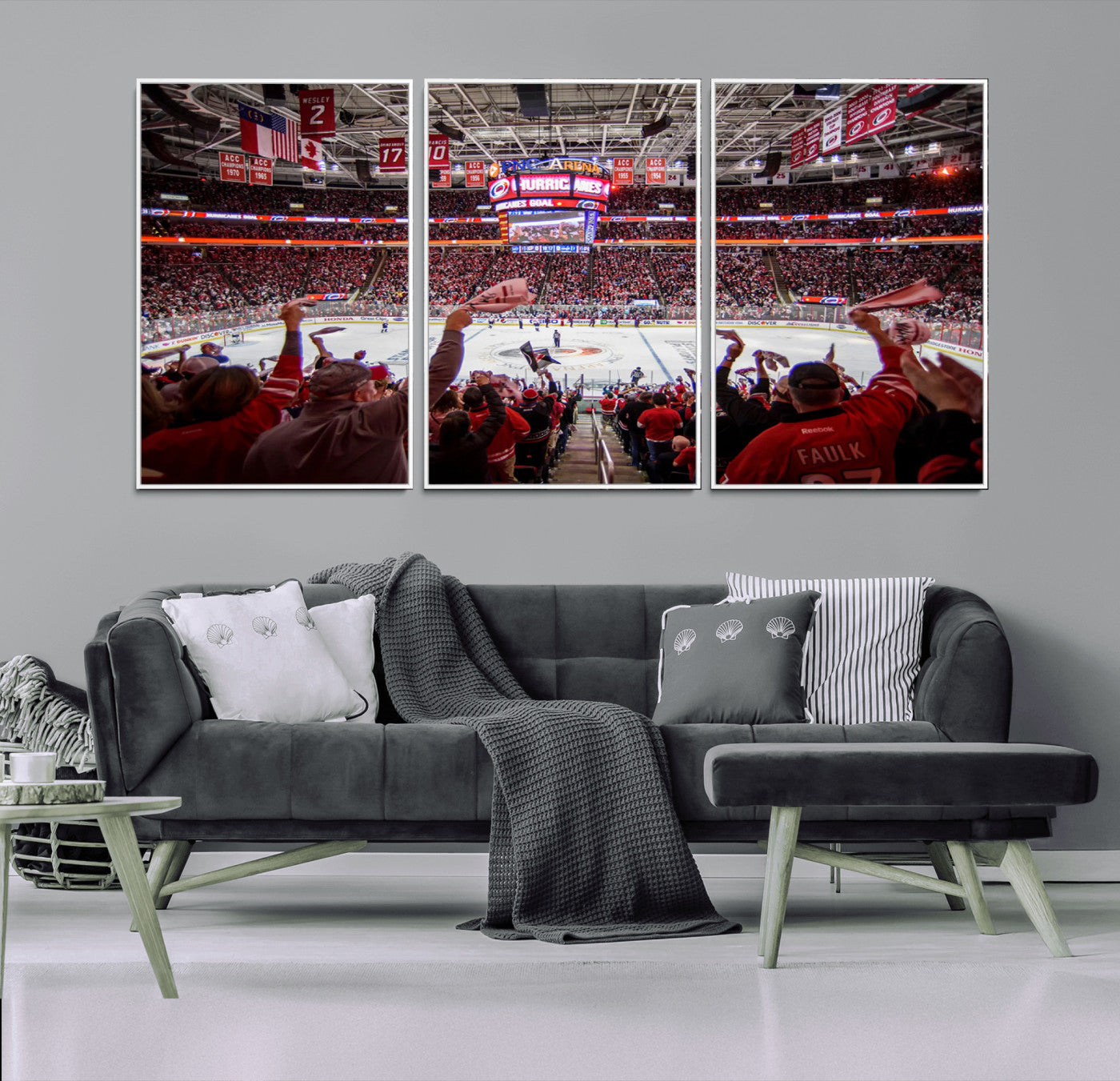MGV-FC-60X30-3P - Carolina Hurricanes Ice Hockey Stadium Wall Art, Carolina Hurricanes Canvas Print