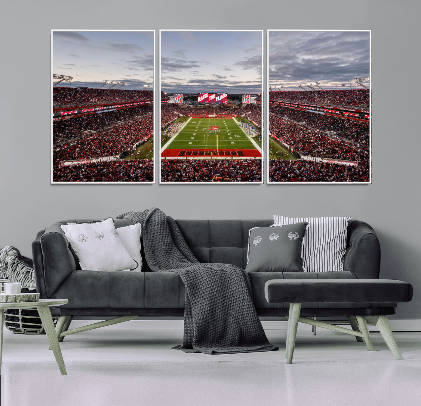 MGV-FC-60X30-3P - Florida Tampa Raymond James Stadium Wall Art Canvas Print - NFL Football Stadium Print Canvas