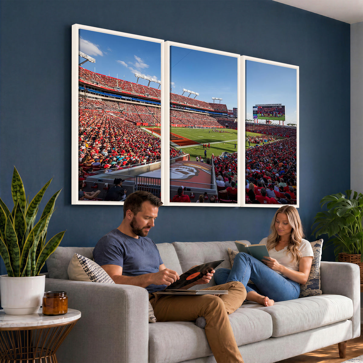 65229-MGV-CV-36X24 - Florida Tampa Raymond James Stadium Wall Art Canvas Print - NFL Football Stadium Print