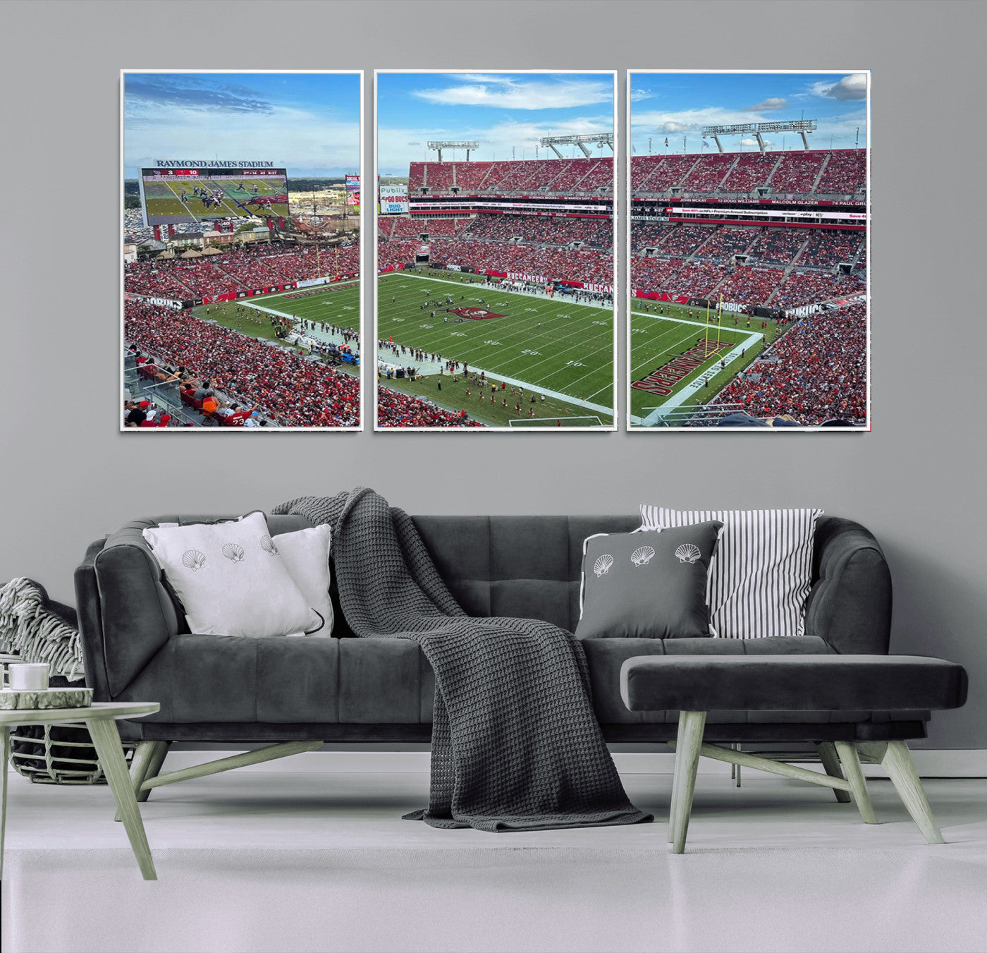 MGV-FC-60X30-3P - Florida Tampa Raymond James Stadium Wall Art Canvas Print - NFL Football Stadium Print Canvas