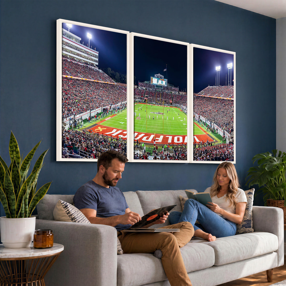 23086-MGV-CV-36X24 - NC State Wolfpack Canvas Print - Raleigh Carter-Finley Stadium Wall Art, Football Team Canvas Print