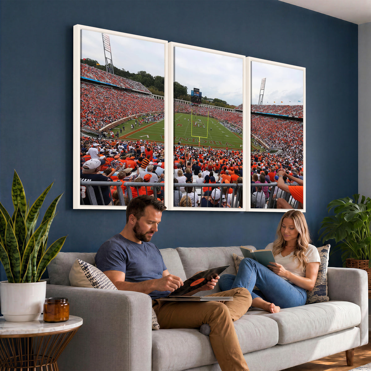 63606-MGV-CV-36X24 - Virginia Cavaliers Football Team Print, Charlottesville, Extra Large Game Room Wall Decor