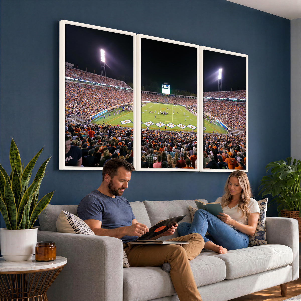 98441-MGV-CV-36X24 - Virginia Cavaliers Football Team Print - Charlottesville Scott Stadium Wall Art Canvas Print
