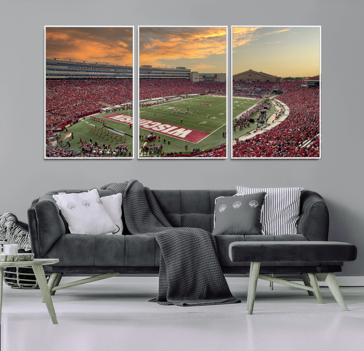 MGV-FC-60X30-3P - Camp Randall Stadium Wisconsin Badgers Large Wall Art Canvas Print | College Football Stadium Wall
