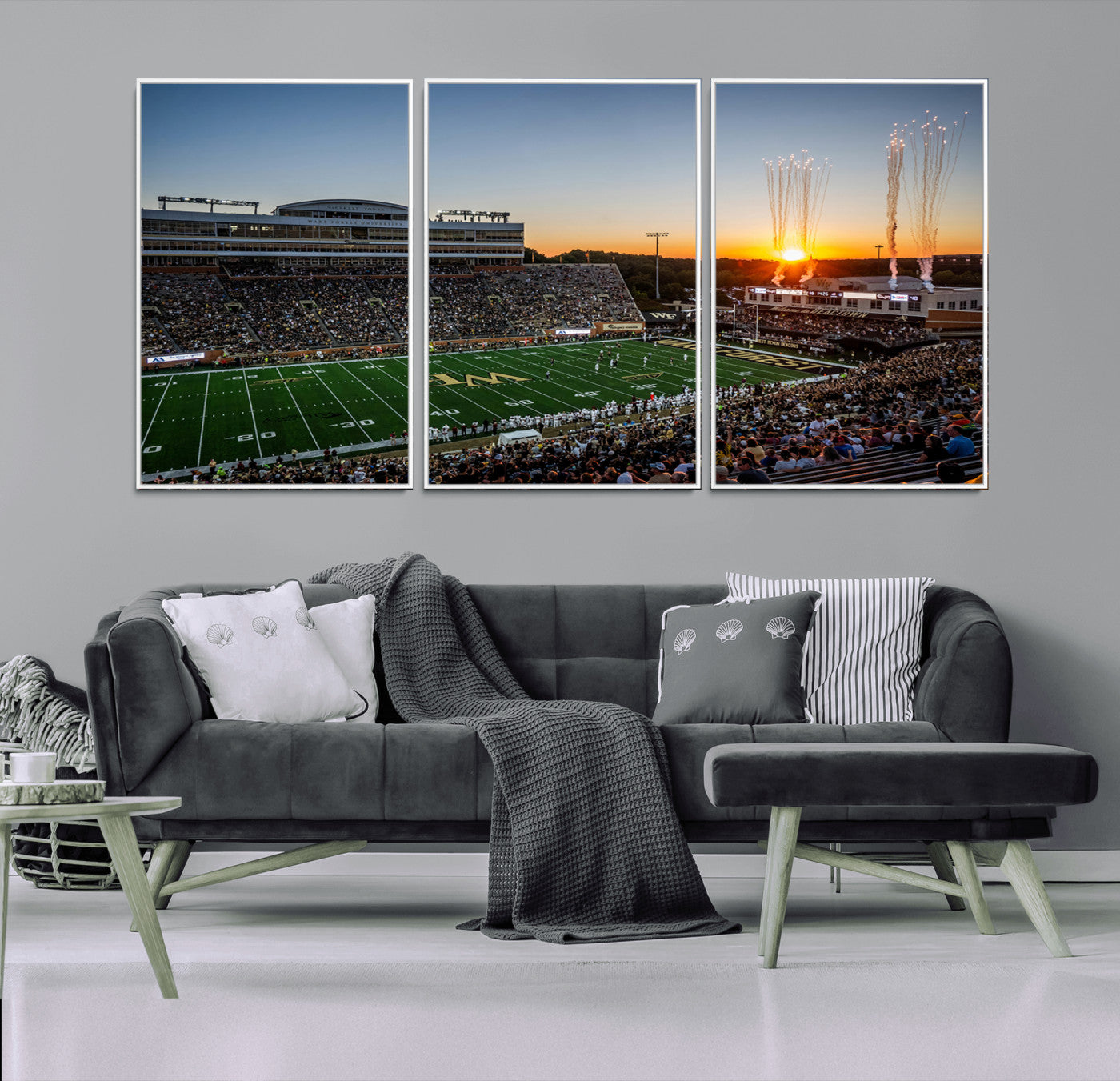 MGV-FC-60X30-3P - Demon Deacons Football Team Print Canvas- Winston-Salem Allegacy Federal Credit Union Stadium Wall