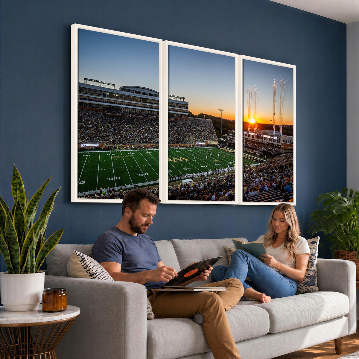 29253-MGV-CV-36X24 - Demon Deacons Football Team Print Canvas- Winston-Salem Allegacy Federal Credit Union Stadium Wall