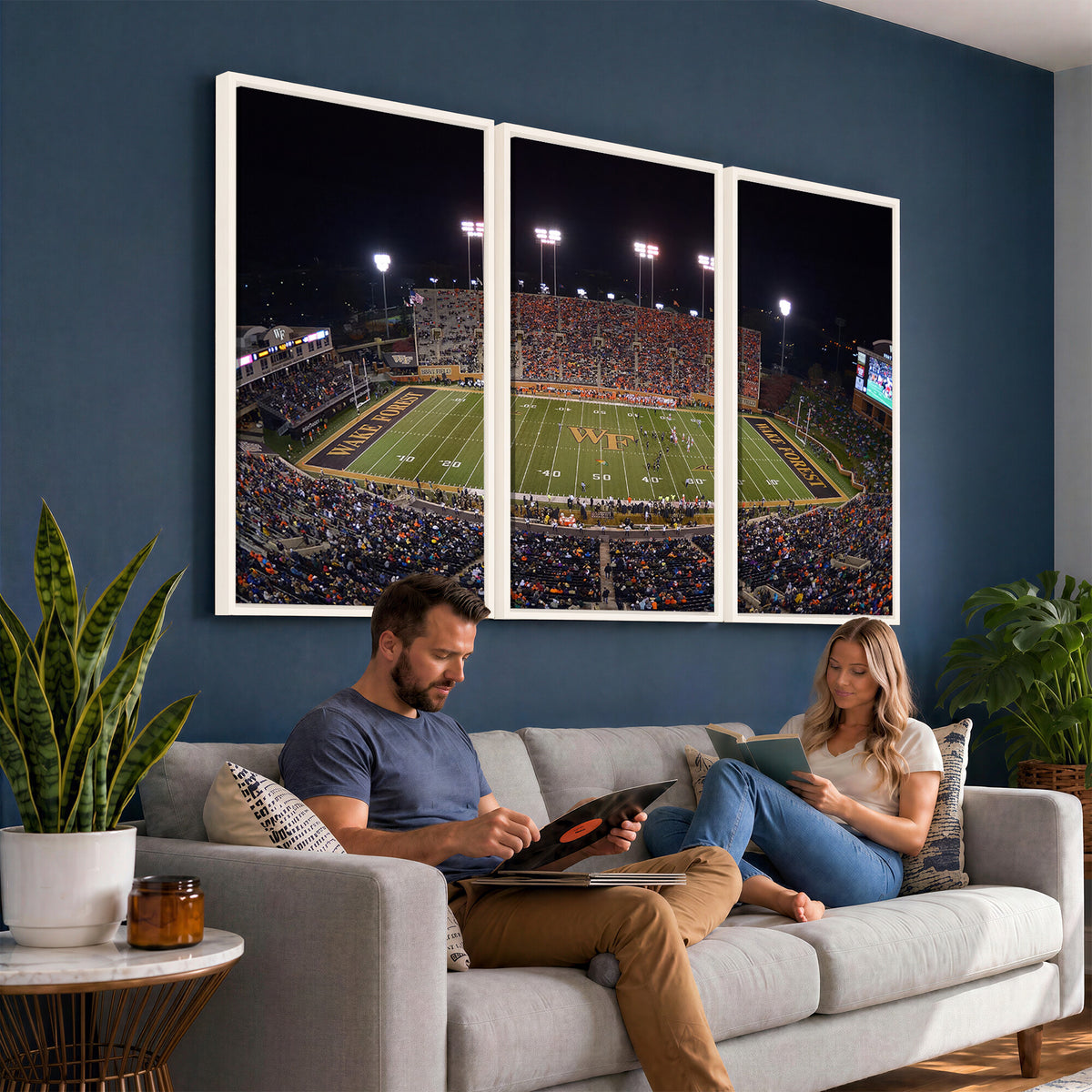 26033-MGV-CV-36X24 - Demon Deacons Print Canvas, Football Team Print