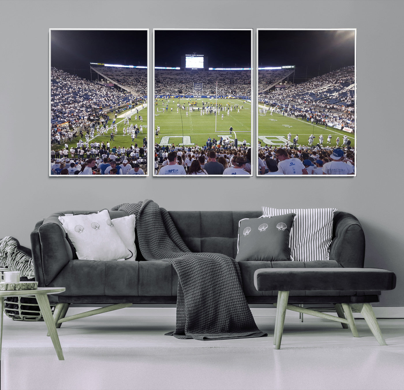 MGV-FC-60X30-3P - Brigham Young University Cougars Football Print Canvas - Provo LaVell Edwards Stadium Wall Art