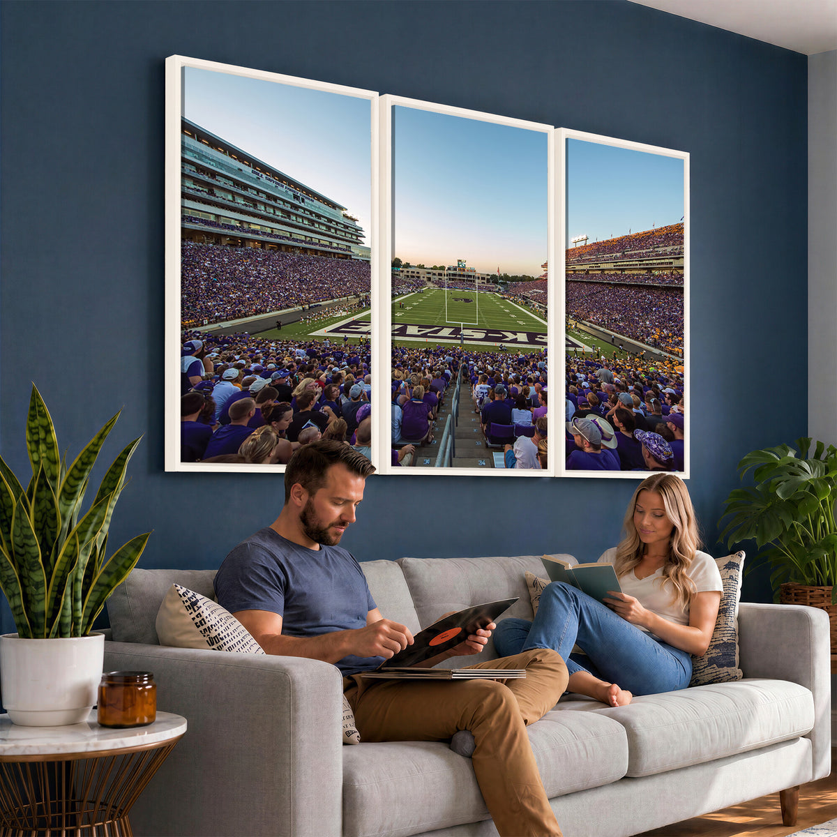 82792-MGV-CV-36X24 - Kansas State University Wildcats Football Team Print - Manhattan Bill Snyder Family Football Stadium