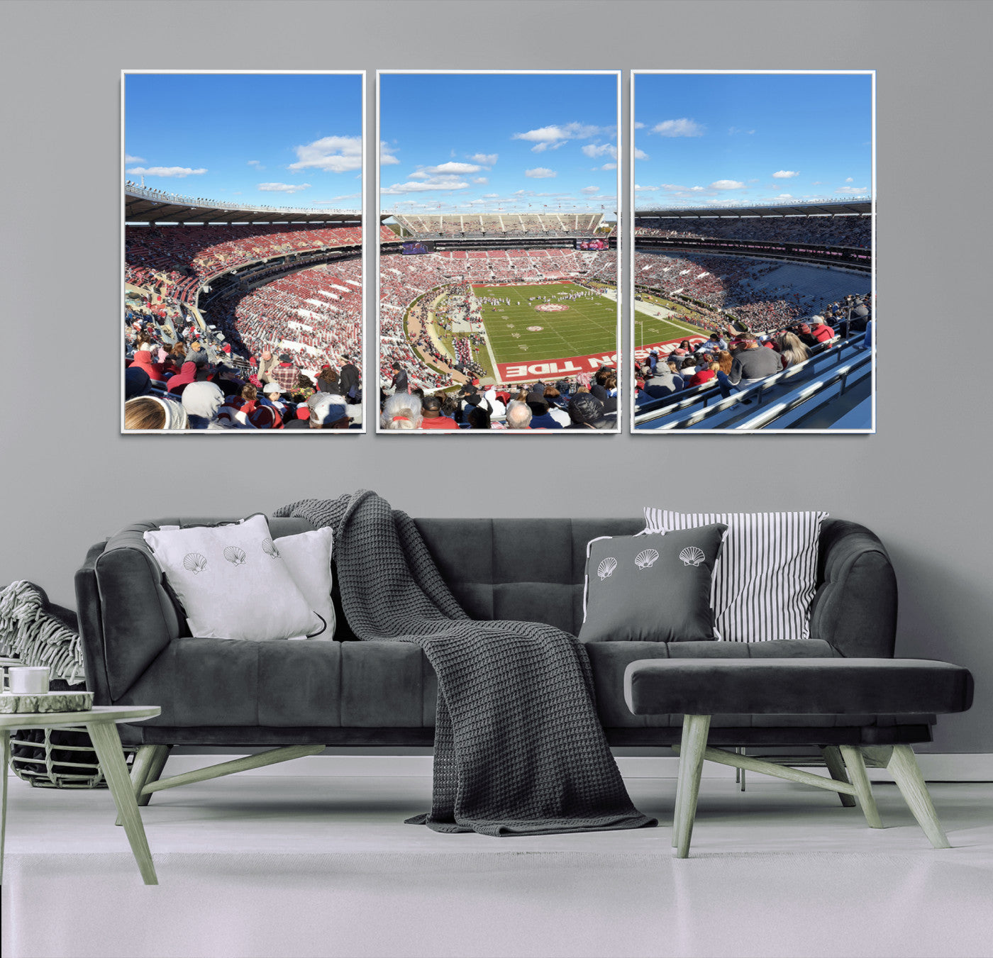 MGV-FC-60X30-3P - University of Alabama Crimson Tide Print Wall Art - Tuscaloosa Bryant-Denny Stadium Wall Art Canvas