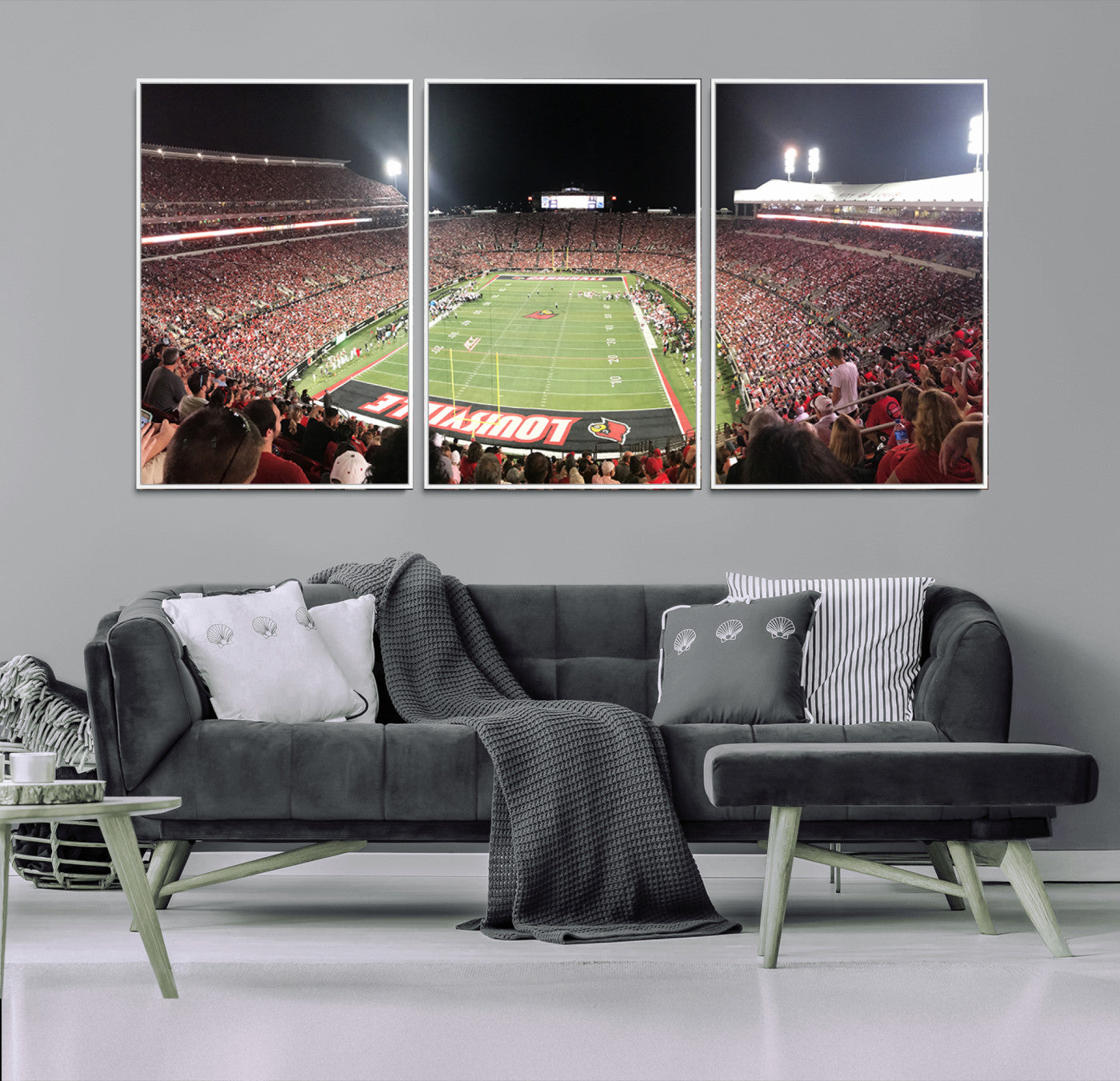 MGV-FC-60X30-3P - University of Louisville Cardinals Football Team Print - Louisville Cardinal Stadium Wall Art Canvas