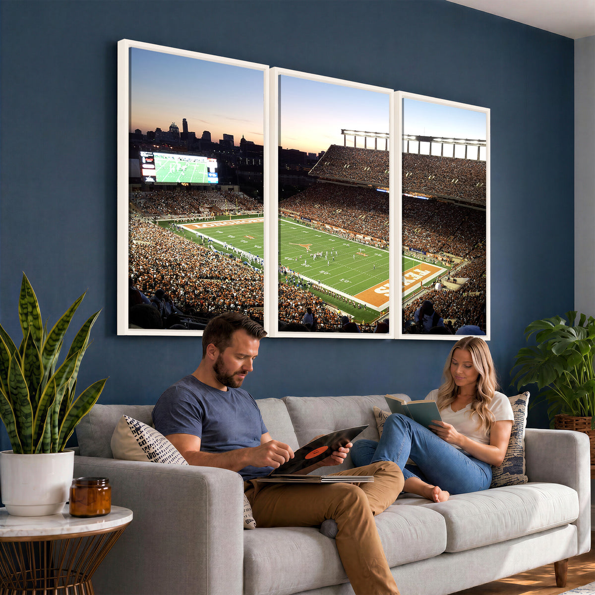 11455-MGV-CV-36X24 - Darrell K Royal-Texas Memorial Stadium Canvas Wall Art - Texas Longhorns Football Match